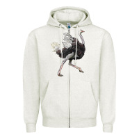 Oatmeal Heather Ostrich Zipper Hoodie - LillyAllenDesigns