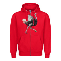 Red Ostrich Zipper Hoodie - LillyAllenDesigns