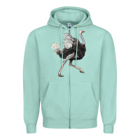 Seafoam Ostrich Zipper Hoodie - LillyAllenDesigns