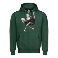 Sports Green Ostrich Zipper Hoodie - LillyAllenDesigns
