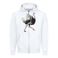 White Ostrich Zipper Hoodie - LillyAllenDesigns
