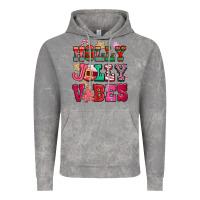 Cloud Rock holly jolly vibes pink christmas Vintage Hoodie - CowGirlArtShop