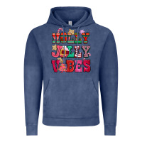 Vintage Denim holly jolly vibes pink christmas Vintage Hoodie - CowGirlArtShop