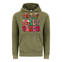 Vintage Olive holly jolly vibes pink christmas Vintage Hoodie - CowGirlArtShop
