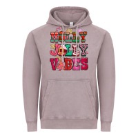 Vintage Zinc holly jolly vibes pink christmas Vintage Hoodie - CowGirlArtShop