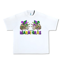 White mardi gras skeleton hands Urban Heavy Tee - CowGirlArtShop