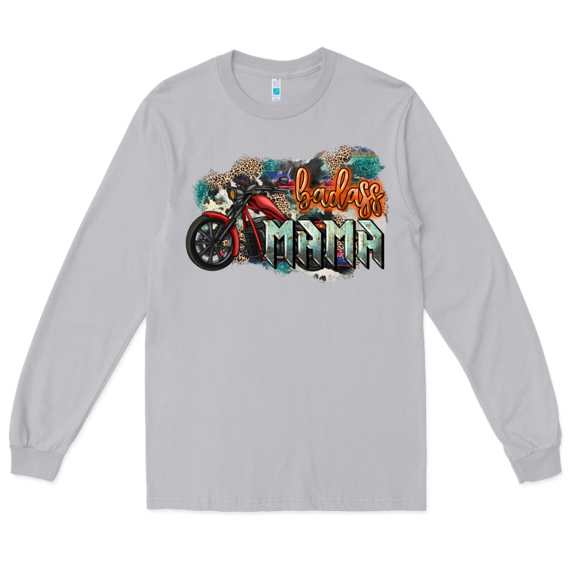 Badass Mama Motorcycle Mother's Day Long Sleeve Tee by HowdyJamesFarm | Teevron