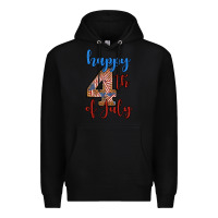 Black happy 4th of july Premium Hoodie - BundleAndBundleShop