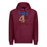 Burgundy happy 4th of july Premium Hoodie - BundleAndBundleShop