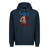 Navy happy 4th of july Premium Hoodie - BundleAndBundleShop