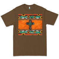 Cacao sunflowers cross aztec pattern Premium Tee - Jasminsmagicworld