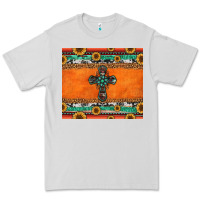 Dove Grey sunflowers cross aztec pattern Premium Tee - Jasminsmagicworld