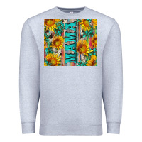 Heather Grey mama wıth sunflowers and gemstone Premium Sweatshirt - Artiststas