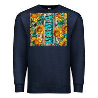 Navy mama wıth sunflowers and gemstone Premium Sweatshirt - Artiststas