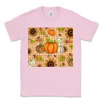 Bubblegum Pink Fall Pumpkins and Sunflowers with Leopard Classic Tee - texasbilliewilder