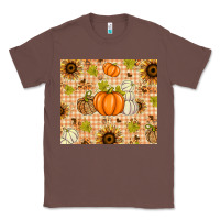Chestnut Fall Pumpkins and Sunflowers with Leopard Classic Tee - texasbilliewilder