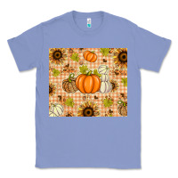 Colony Blue Fall Pumpkins and Sunflowers with Leopard Classic Tee - texasbilliewilder