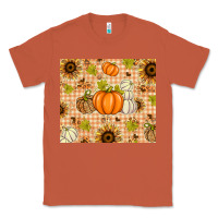Copper Fall Pumpkins and Sunflowers with Leopard Classic Tee - texasbilliewilder