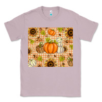 Lilac Fall Pumpkins and Sunflowers with Leopard Classic Tee - texasbilliewilder