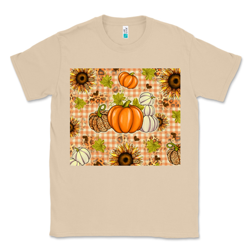 Fall Pumpkins And Sunflowers With Leopard Classic Tee by texasbilliewilder | Teevron