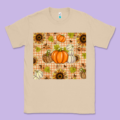 Fall Pumpkins And Sunflowers With Leopard Classic Tee Designed By Texasbilliewilder
