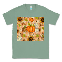 Sage Fall Pumpkins and Sunflowers with Leopard Classic Tee - texasbilliewilder