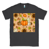 Smoke Fall Pumpkins and Sunflowers with Leopard Classic Tee - texasbilliewilder