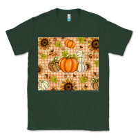 Sports Green Fall Pumpkins and Sunflowers with Leopard Classic Tee - texasbilliewilder