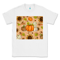 White Fall Pumpkins and Sunflowers with Leopard Classic Tee - texasbilliewilder