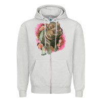 Dove Grey leopard baby hippo Zipper Hoodie - LillyAllenDesigns