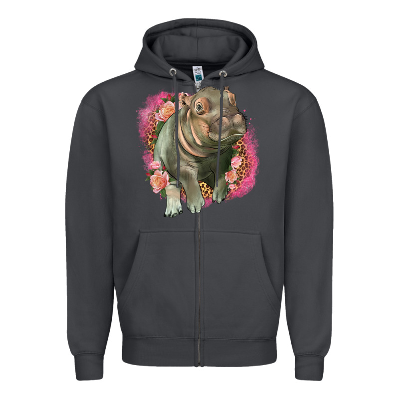 Leopard Baby Hippo Zipper Hoodie by LillyAllenDesigns | Teevron