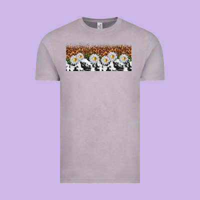 Cowhide Leopard Daisies Vintage Tee Designed By Tumblerdesignbyshophia
