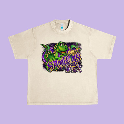 Mardi Saurus Rex Urban Heavy Tee Designed By Cowgirlartshop