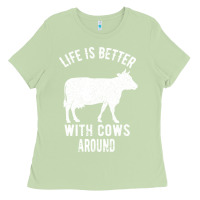Matcha Life Is Better With Cows Around Ladies Tee - Bettercallsaul