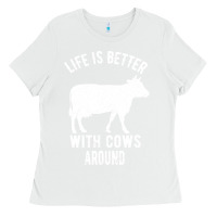 White Life Is Better With Cows Around Ladies Tee - Bettercallsaul