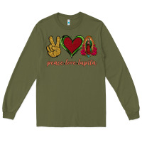 Army Green Peace Love Lupita Long Sleeve Tee - Jasminsmagicworld