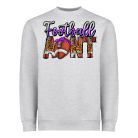 Heather Grey Football Aunt Heavyweight Sweatshirt - CowhideDigitalArt