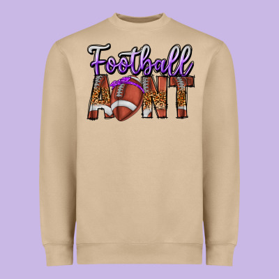 Football Aunt Heavyweight Sweatshirt Designed By Cowhidedigitalart
