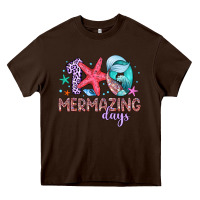 Chocolate Brown 100 mermazing days Heavy Core Tee - Artiststas