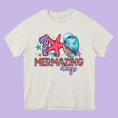 100 Mermazing Days Heavy Core Tee Designed By Artiststas