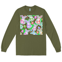 Army Green Easter bunny and egg Long Sleeve Tee - CowGirlArtShop