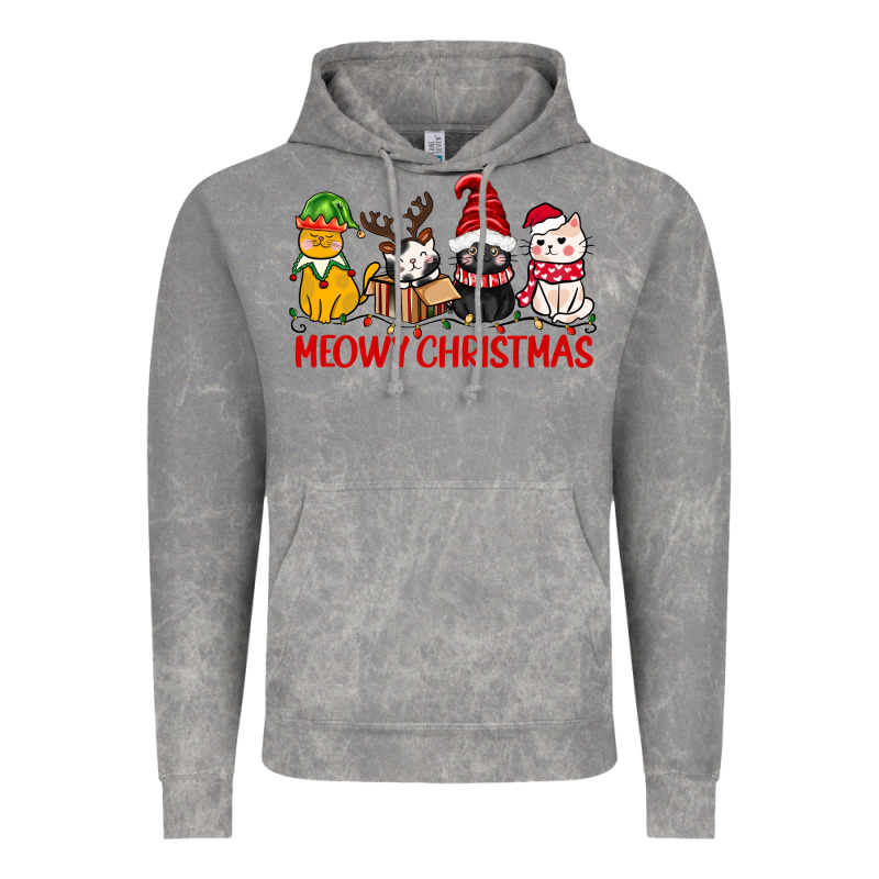 Meowy Christmas Vintage Hoodie by CowGirlArtShop | Teevron