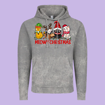 Meowy Christmas Vintage Hoodie Designed By Cowgirlartshop