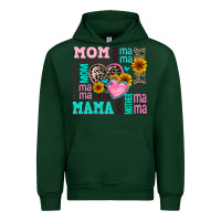 Forest Green mom mama mommy with hearts Urban Hoodie - AdoDesignShop