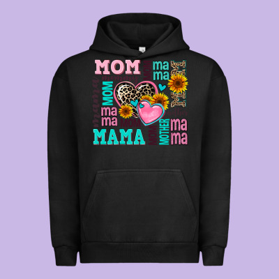 Mom Mama Mommy With Hearts Urban Hoodie Designed By Adodesignshop