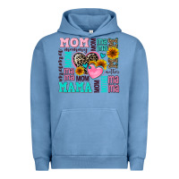 Pigment Pebble Blue mom mama mommy with hearts Urban Hoodie - AdoDesignShop
