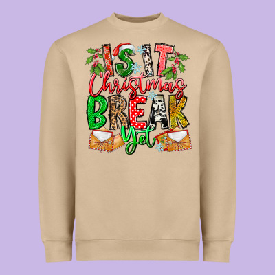 Is It Christmas Break Yet Heavyweight Sweatshirt Designed By Cowhidedigitalart