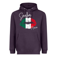 Plum GGT Travel Souvenir Style SINALOA MX Flag Lips Heavyweight Hoodie - trangStudio