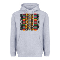 Heather Grey cowhıde aztec serape wıth leopard and sunflowers brushstroke Heavyweight Hoodie - Artiststas