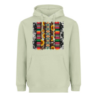 Matcha cowhıde aztec serape wıth leopard and sunflowers brushstroke Heavyweight Hoodie - Artiststas